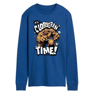 yz AjLN^[ Y TVc gbvX Men's Marvel The Fantastic Four: First Steps The Thing It's Clobberin' Time Long Sleeve Graphic Tee Royal Blue