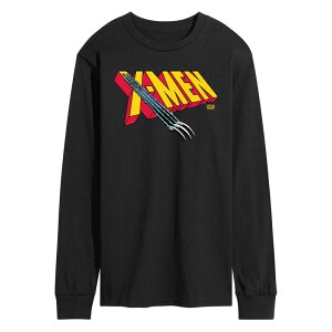 yz AjLN^[ Y TVc gbvX Men's Marvel X-Men Logo Claw Rip Long Sleeve Graphic Tee Black