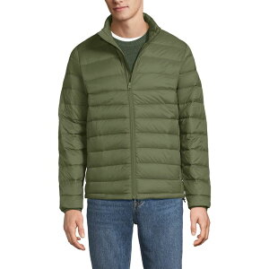 �����Y�G���h �����Y �A�E�^�[ �W���P�b�g�E�u���]�� ���b�N�l�b�N �_�E�� Men's Lands' End Wanderweight Down Mockneck Puffer Jacket River Stone Green �O���[��