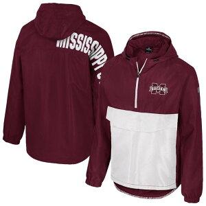 �R���V�A�� �����Y �g�b�v�X T�V���c �W���P�b�g Men's Colosseumaroon Mississippi State Bulldogs Reloaded Anorak Half-Zip Jacket Mst Red ���b�h