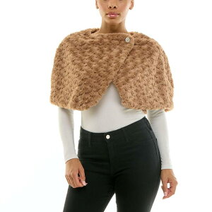 �j�i���I�i���h ���f�B�[�X �A�E�^�[ �j�b�g�E�Z�[�^�[ �L���b�v Women's Nina Leonard Wrap Caplet Faux Fur Sweater Cafe Creme