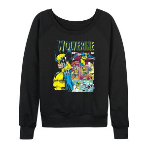 yz AjLN^[ fB[X TVc gbvX Women's Marvel Wolverine Comic Panels French Terry Long Sleeve Tee Black