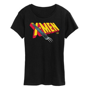 �A�j���L�����N�^�[ ���f�B�[�X �g�b�v�X T�V���c ���S �O���t�B�b�N Licensed Character Women's Marvel X-Men Logo Claw Rip Graphic Tee Black �u���b�N