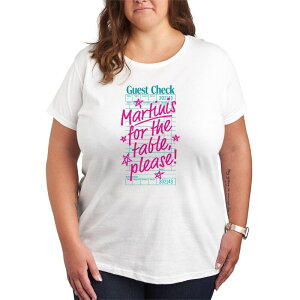 �A�j���L�����N�^�[ ���f�B�[�X �g�b�v�X T�V���c �v���X�T�C�Y �O���t�B�b�N Licensed Character Plusize Martinis For The Table Please Graphic Tee White �z���C�g