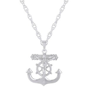 yz Celebration Gems fB[X lbNXE`[J[Ey_ggbv ANZT[ Celebration Gems Sterling Silver Anchor Crucifix Pendant Necklace Sterling