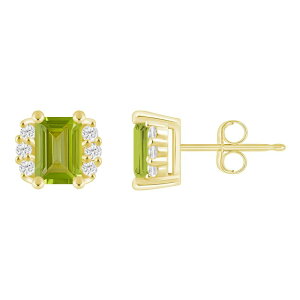 yz Alyson Layne fB[X sAXECO ANZT[ Alyson Layne 10k Gold 1/6 Carat T.W. Lab Grown Diamond Gemstone Stud Earrings Peridot