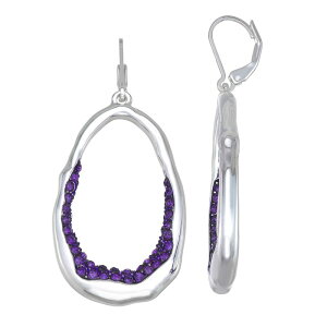 �i�C���E�F�X�g ���f�B�[�X �A�N�Z�T���[ �s�A�X�E�C�������O Nine West Silver Tone Simulated Stone Orbital Drop Earrings Purple �p�[�v��
