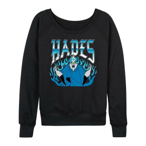 �A�j���L�����N�^�[ ���f�B�[�X �g�b�v�X T�V���c �p�C�� Licensed Character Women's Disney's Hercules Hades French Terry Long Sleeve Tee Black �u���b�N
