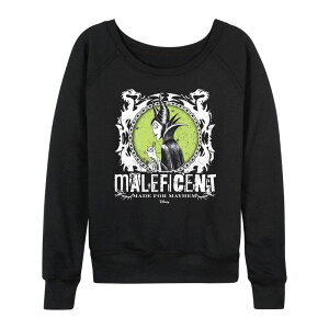 �A�j���L�����N�^�[ ���f�B�[�X �g�b�v�X T�V���c �p�C�� Licensed Character Women's Disney'sleeping Beauty Maleficent Made For Mayhem Punk French Terry Long Sleeve Tee Black �u���b�N