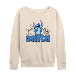 yz AjLN^[ fB[X TVc gbvX Women's Disney's Lilo & Stitch Poses French Terry Long Sleeve Tee Beige
