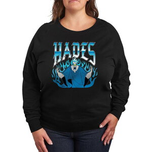 �A�j���L�����N�^�[ ���f�B�[�X �g�b�v�X T�V���c �v���X�T�C�Y �p�C�� Licensed Character Plusize Disney's Hercules Hades French Terry Long Sleeve Tee Black �u���b�N