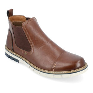 【送料無料】 バンス メンズ ブーツ・レインブーツ シューズ Vance Co. Waylon Men's Pull-On Chelsea Boots Brown