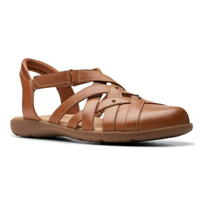 N[NX fB[X V[Y T_ U[ ClarksR Elizabelle Sea Women's Leather Fisherman Sandals Tan ^