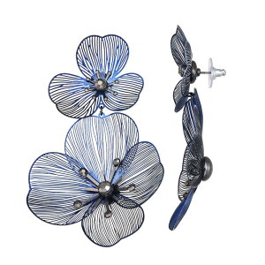 FEH fB[X ANZT[ sAXECO Simply Vera Wang Red Flower Double Drop Earrings Blue u[