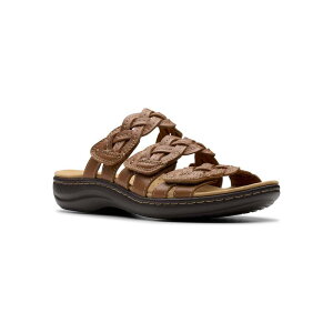 yz N[NX fB[X T_ V[Y Clarks Womens Laurieann Rio Leather Slide Sandals Tan Leather