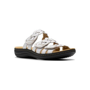yz N[NX fB[X T_ V[Y Clarks Womens Laurieann Rio Leather Slide Sandals White Leather