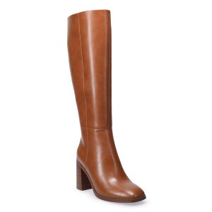 �\�m�} ���f�B�[�X �V���[�Y �u�[�c�E���C���u�[�c �g�[�� �q�[�� Sonoma Goods For Life Square Toe Block Heel Women's Tall Boots Cognac