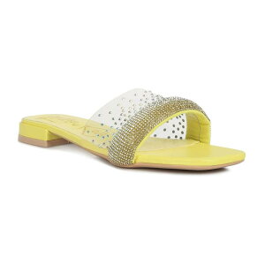 �����h�����O ���f�B�[�X �V���[�Y �T���_�� �q�[�� London Rag Old Flame Low Strack Women's Heel Sandals Yellow �C�G���[