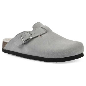 �z���C�g�}�E���e�� ���f�B�[�X �V���[�Y �T���_�� White Mountain Bari Women's Clogs Light Gray Suede �O���[