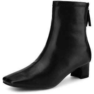 �A���O�� �P�[ ���f�B�[�X �V���[�Y �u�[�c�E���C���u�[�c �A���N�� �q�[�� ALLEGRA K Women'square Toe Block Heels Ankle Boots Black �u���b�N