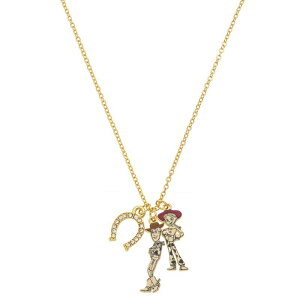 fBYj[ fB[X ANZT[ lbNXE`[J[Ey_ggbv [X Disney's Toy Story Woody & Jessie 14k Gold-Plated Crystal Horseshoe Pendant Necklace Gold Tone S[h