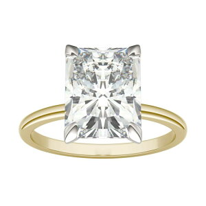 �`���[���Y �A���h �R���o�[�h ���f�B�[�X �A�N�Z�T���[ �����O Charles & Colvard 3 7/8 Carat.W. Lab Created Moissanite Radiant Solitaire Ring 10k Two Tone