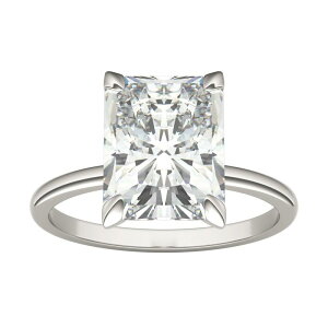 �`���[���Y �A���h �R���o�[�h ���f�B�[�X �A�N�Z�T���[ �����O Charles & Colvard 3 7/8 Carat.W. Lab Created Moissanite Radiant Solitaire Ring 10k White Gold �z���C�g