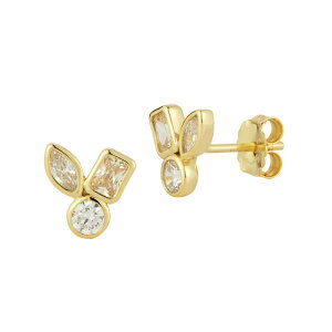 Sunkissed Sterling ���f�B�[�X �A�N�Z�T���[ �s�A�X�E�C�������O Sunkissed Sterling Silver Cubic Zirconia Cluster Stud Earrings Gold Tone �S�[���h
