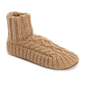 NNX Y V[Y T_ u[c jbg MUK LUKS Men's Cable Knit Bootie Slippers Tan ^