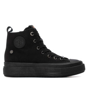 ���t���b�V�� ���f�B�[�X �V���[�Y �X�j�[�J�[ �X�G�[�h Refresh Women's Casual High Top Suede Sneakers 173074 Black �u���b�N