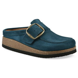 zCg}Ee fB[X V[Y T_ White Mountain Bueno Women'slip-On Clogs With Buckle Detail Petro Blue Suede u[