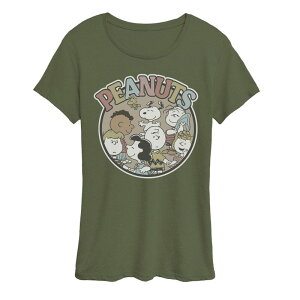�A�j���L�����N�^�[ ���f�B�[�X �g�b�v�X T�V���c �O���t�B�b�N Licensed Character Women's Peanuts Crew Graphic Tee Burnt Olive �I���[�u
