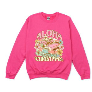 Simply Sage Market ���f�B�[�X �g�b�v�X T�V���c �X�E�F�b�g �O���t�B�b�N Simply Sage Market Aloha Christmasurfing Santa - Women's Graphic Sweatshirt Raspberry