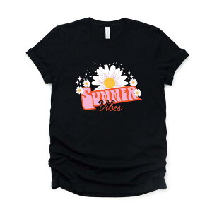 Simply Sage Market ���f�B�[�X �g�b�v�X T�V���c �O���t�B�b�N Simply Sage Market Summer Vibes Daisy - Women'short Sleeve Graphic T-Shirt Black �u���b�N
