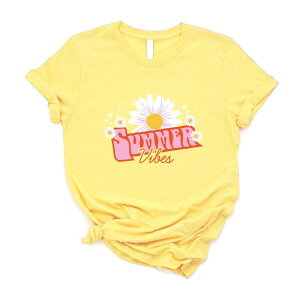 Simply Sage Market ���f�B�[�X �g�b�v�X T�V���c �O���t�B�b�N Simply Sage Market Summer Vibes Daisy - Women'short Sleeve Graphic T-Shirt Yellow �C�G���[
