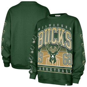 �t�H�[�e�B�Z�u���u�����h ���f�B�[�X �g�b�v�X T�V���c �X�E�F�b�g 47 Brand Women's '47 Hunter Green Milwaukee Bucks Go Big Oversized Sweatshirt Buk Multi �}���`�J���[