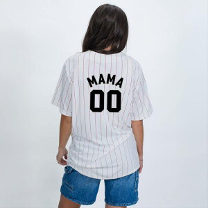 Simply Sage Market fB[X gbvX TVc W[W[ Simply Sage Market Mama Jersey Heart - Womenstriped Baseball Jersey Red bh