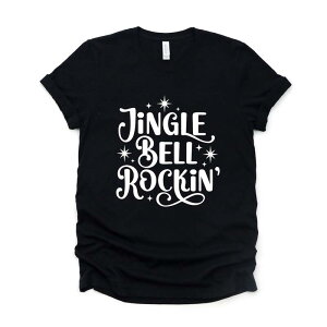 Simply Sage Market ���f�B�[�X �g�b�v�X T�V���c Simply Sage Market Jingle Bell Rockin' Sparkle - Womenshort Sleeve Tee Black �u���b�N