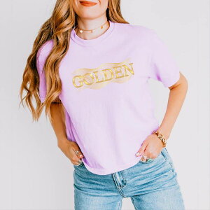 Simply Sage Market ���f�B�[�X �g�b�v�X T�V���c Simply Sage Market Golden - Boxy Crop Top Orchid