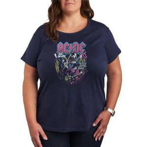 �A�j���L�����N�^�[ ���f�B�[�X �g�b�v�X T�V���c �v���X�T�C�Y �O���t�B�b�N Licensed Character Plusize ACDC Live U.S. Tour Graphic Tee Navy �l�C�r�[