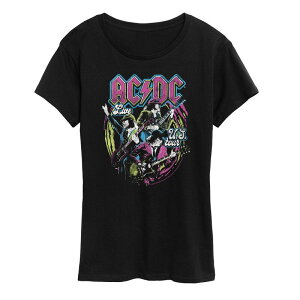 �A�j���L�����N�^�[ ���f�B�[�X �g�b�v�X T�V���c �O���t�B�b�N Licensed Character Women's ACDC Live U.S. Tour Graphic Tee Black �u���b�N