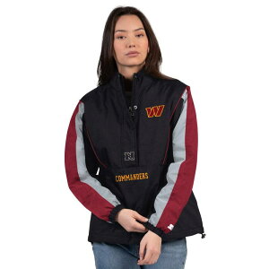 �X�^�[�^�[ ���f�B�[�X �g�b�v�X T�V���c �W���P�b�g Women'starter Black/Burgundy Washington Commanders Thursday Night Gridiron Half-Zip Jacket Wft Black �u���b�N