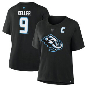 �t�@�i�e�B�N�X ���f�B�[�X �g�b�v�X T�V���c Women's Fanatics Clayton Keller Black Utah Mammoth Authentic Stack Name & Number T-Shirt Utm Black �u���b�N