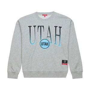 �~�b�`�F��&�l�X ���f�B�[�X �g�b�v�X T�V���c �X�E�F�b�g Women's Mitchell & Ness Heather Gray Utah Mammothockey Night Sweatshirt Utm Grey �O���[
