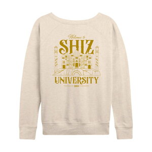 �A�j���L�����N�^�[ ���f�B�[�X �g�b�v�X T�V���c �p�C�� Licensed Character Women's Wicked For Good Welcome To Shiz University French Terry Long Sleeve Tee Birch
