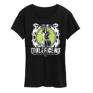 �A�j���L�����N�^�[ ���f�B�[�X �g�b�v�X T�V���c �O���t�B�b�N Licensed Character Women's Disney Villains Maleficent Made For Mayhem Punk Graphic Tee Black �u���b�N