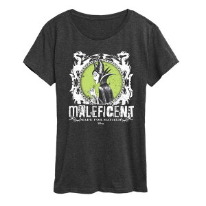 �A�j���L�����N�^�[ ���f�B�[�X �g�b�v�X T�V���c �O���t�B�b�N Licensed Character Women's Disney Villains Maleficent Made For Mayhem Punk Graphic Tee Heather Charcoal �`���R�[��