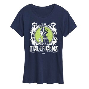�A�j���L�����N�^�[ ���f�B�[�X �g�b�v�X T�V���c �O���t�B�b�N Licensed Character Women's Disney Villains Maleficent Made For Mayhem Punk Graphic Tee Navy �l�C�r�[