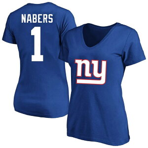 �t�@�i�e�B�N�X ���f�B�[�X �g�b�v�X T�V���c �v���X�T�C�Y Women's Fanatics Malik Nabers Royal New York Giants Plusize Name & Number T-Shirt Gia Blue �u���[
