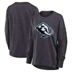 �t�@�i�e�B�N�X ���f�B�[�X �g�b�v�X T�V���c ���S Women's Fanatics Heather Charcoal Utah Mammoth Primary Logo Legacy Long Sleeve T-Shirt Utm Charco �`���R�[��